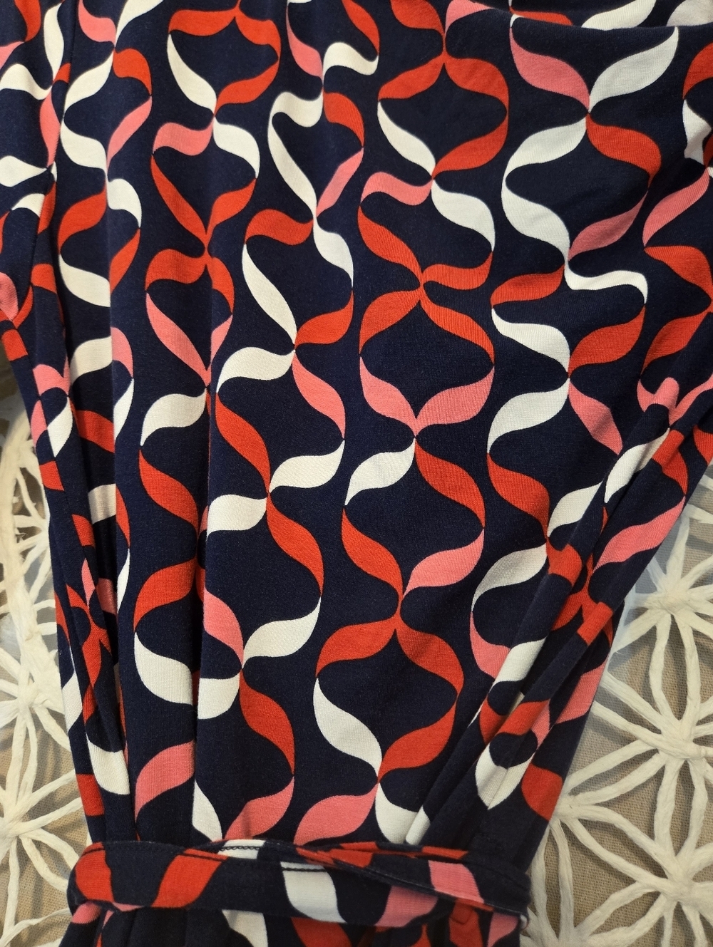 Boden Elodi Midi Wrap Dress Geometric Print Size 8R - Picture 8 of 9